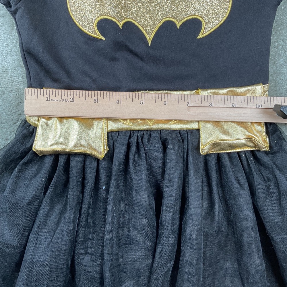 Batman Girls Costume Dress Black Gold Glitter Tutu Superhero Child Small 4-6 - Picture 7 of 7
